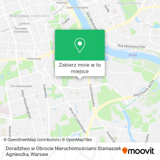 Mapa Doradztwo w Obrocie Nieruchomościami Staniaszek Agnieszka