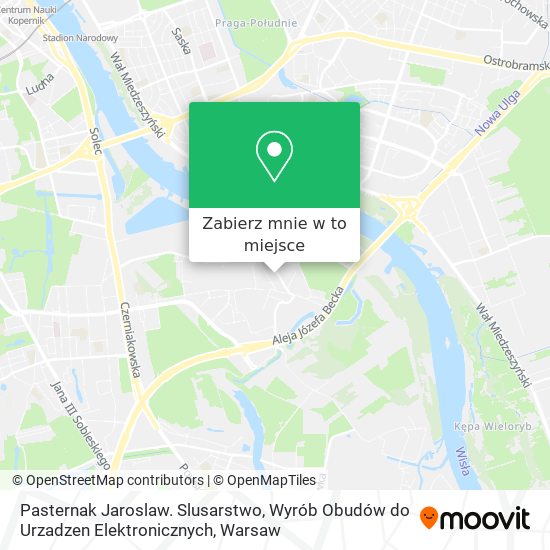 Mapa Pasternak Jaroslaw. Slusarstwo, Wyrób Obudów do Urzadzen Elektronicznych