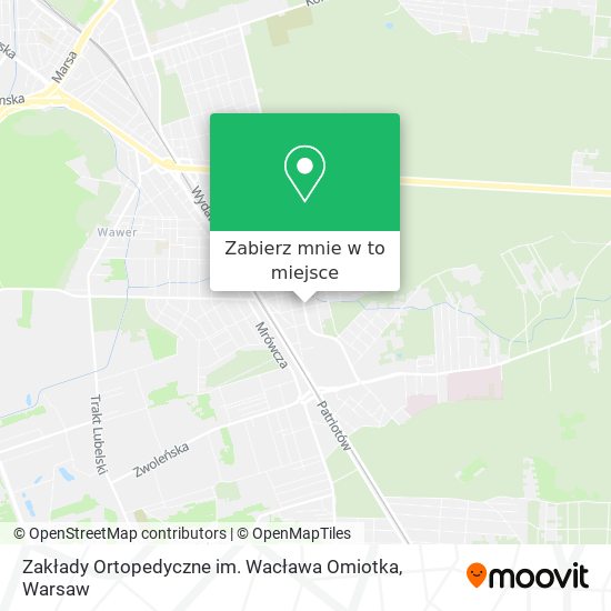 Mapa Zakłady Ortopedyczne im. Wacława Omiotka