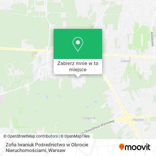 Mapa Zofia Iwaniuk Pośrednictwo w Obrocie Nieruchomościami