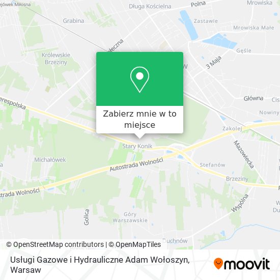 Mapa Usługi Gazowe i Hydrauliczne Adam Wołoszyn