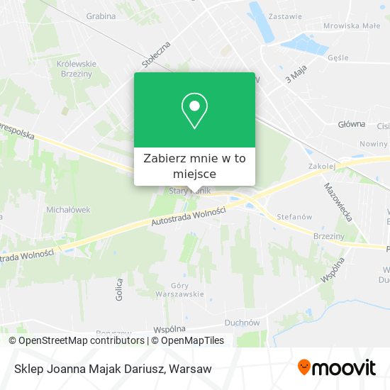 Mapa Sklep Joanna Majak Dariusz