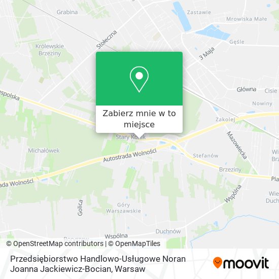 Mapa Przedsiębiorstwo Handlowo-Usługowe Noran Joanna Jackiewicz-Bocian