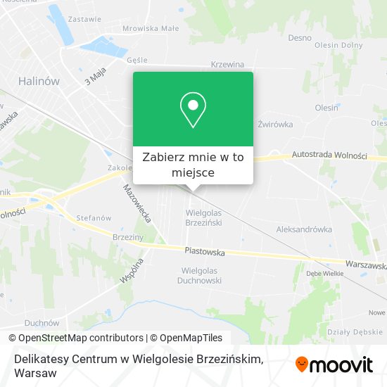 Mapa Delikatesy Centrum w Wielgolesie Brzezińskim