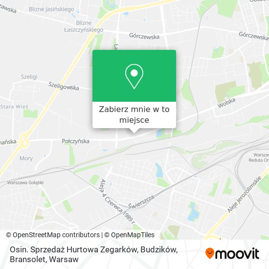 Mapa Osin. Sprzedaż Hurtowa Zegarków, Budzików, Bransolet