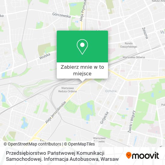 Mapa Przedsiębiorstwo Państwowej Komunikacji Samochodowej. Informacja Autobusowa