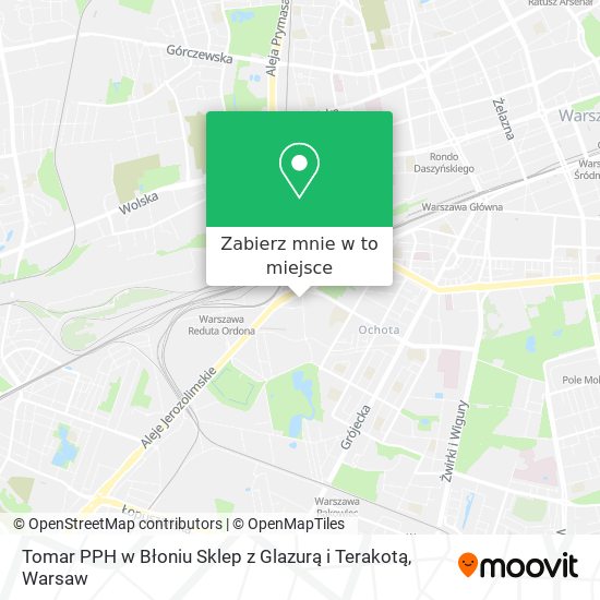 Mapa Tomar PPH w Błoniu Sklep z Glazurą i Terakotą