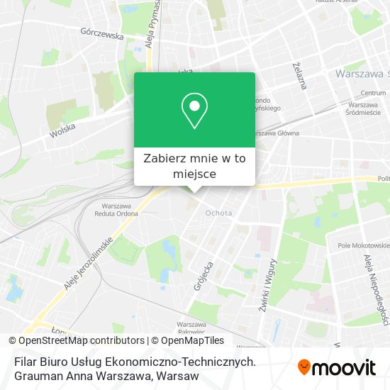 Mapa Filar Biuro Usług Ekonomiczno-Technicznych. Grauman Anna Warszawa