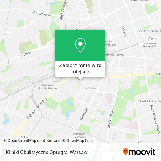 Mapa Kliniki Okulistyczne Optegra