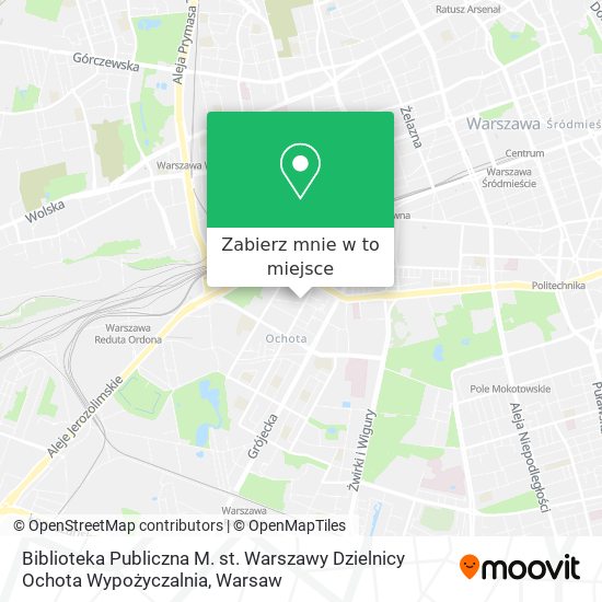 Mapa Biblioteka Publiczna M. st. Warszawy Dzielnicy Ochota Wypożyczalnia