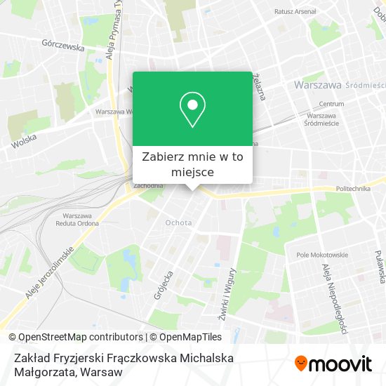 Mapa Zakład Fryzjerski Frączkowska Michalska Małgorzata