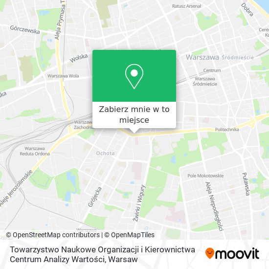 Mapa Towarzystwo Naukowe Organizacji i Kierownictwa Centrum Analizy Wartości