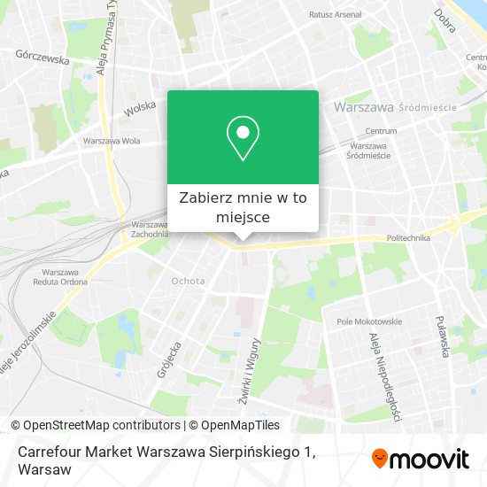 Mapa Carrefour Market Warszawa Sierpińskiego 1