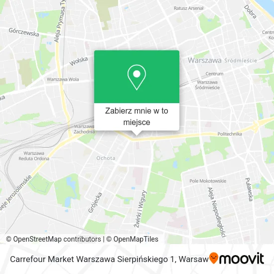 Mapa Carrefour Market Warszawa Sierpińskiego 1
