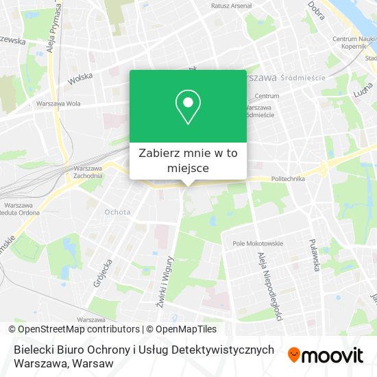 Mapa Bielecki Biuro Ochrony i Usług Detektywistycznych Warszawa