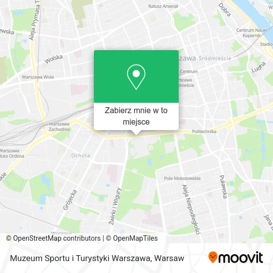 Mapa Muzeum Sportu i Turystyki Warszawa