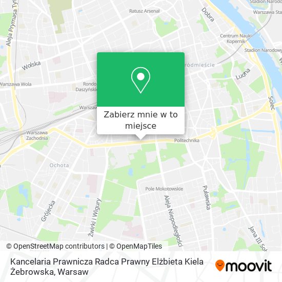 Mapa Kancelaria Prawnicza Radca Prawny Elżbieta Kiela Żebrowska