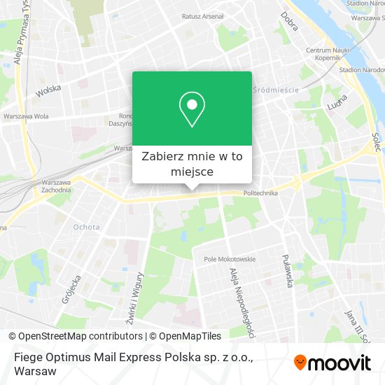 Mapa Fiege Optimus Mail Express Polska sp. z o.o.