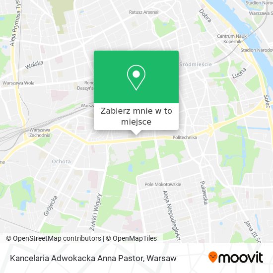 Mapa Kancelaria Adwokacka Anna Pastor