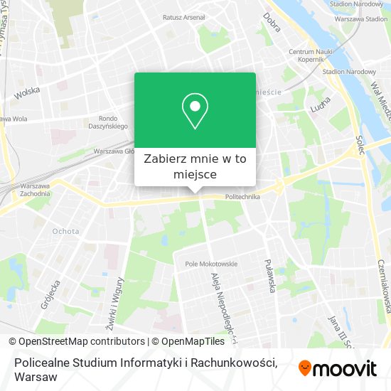 Mapa Policealne Studium Informatyki i Rachunkowości