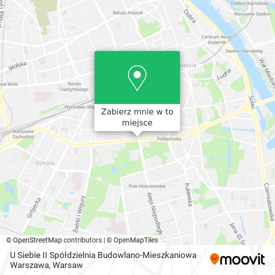 Mapa U Siebie II Spółdzielnia Budowlano-Mieszkaniowa Warszawa