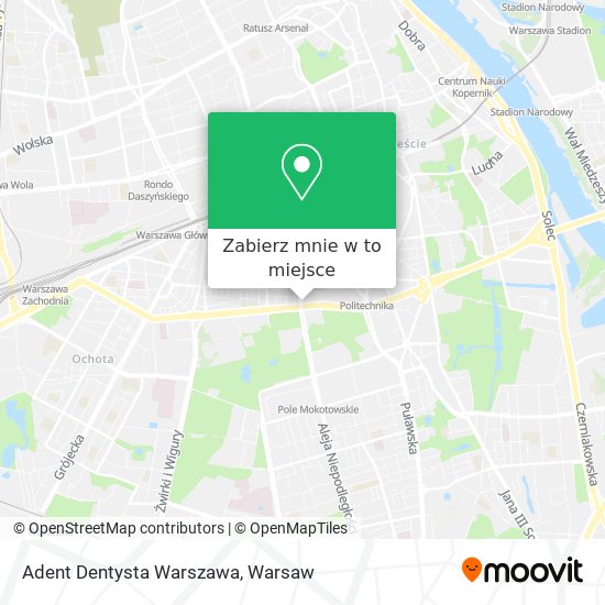 Mapa Adent Dentysta Warszawa