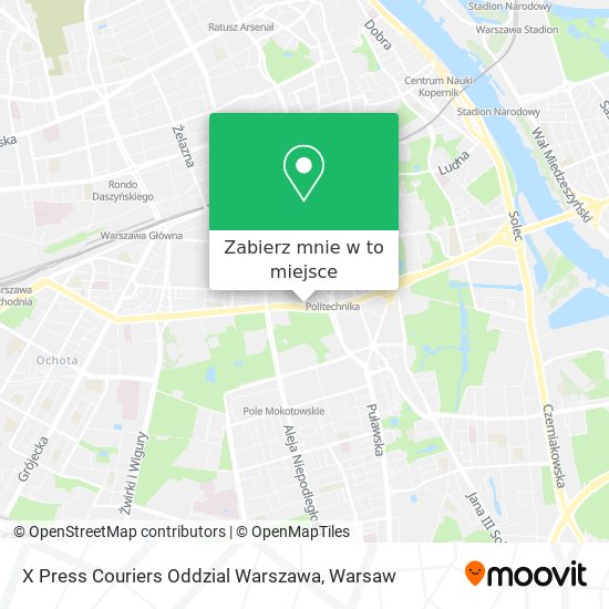 Mapa X Press Couriers Oddzial Warszawa