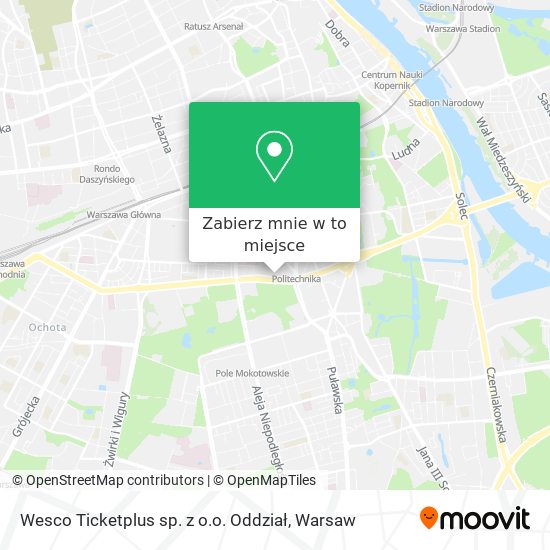 Mapa Wesco Ticketplus sp. z o.o. Oddział