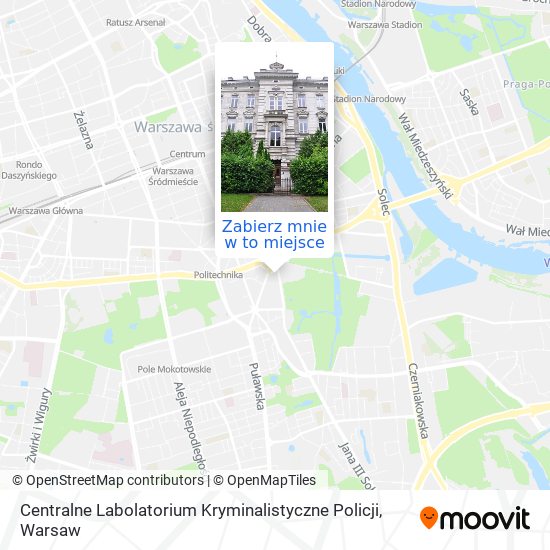 Mapa Centralne Labolatorium Kryminalistyczne Policji