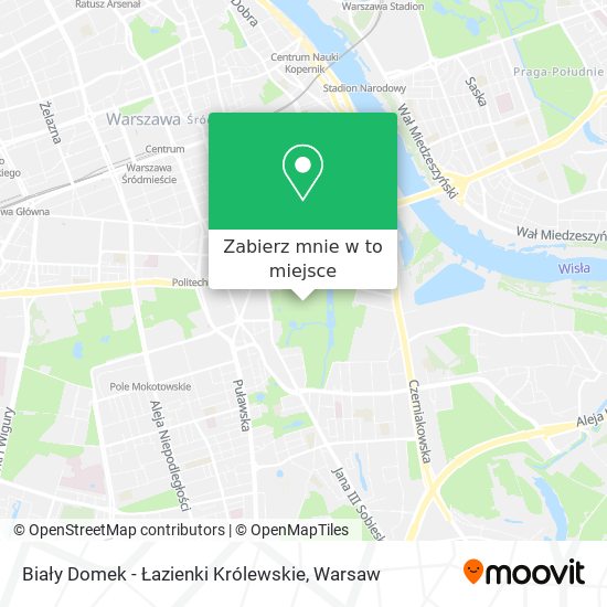 Mapa Biały Domek - Łazienki Królewskie