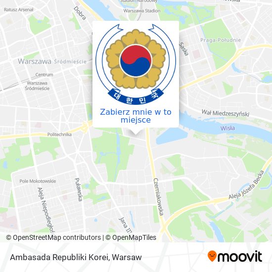 Mapa Ambasada Republiki Korei