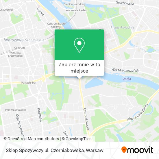 Mapa Sklep Spożywczy ul. Czerniakowska