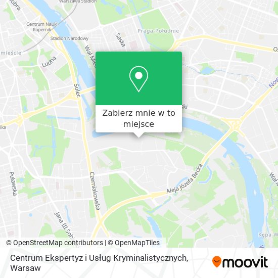 Mapa Centrum Ekspertyz i Usług Kryminalistycznych