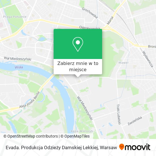 Mapa Evada. Produkcja Odzieży Damskiej Lekkiej