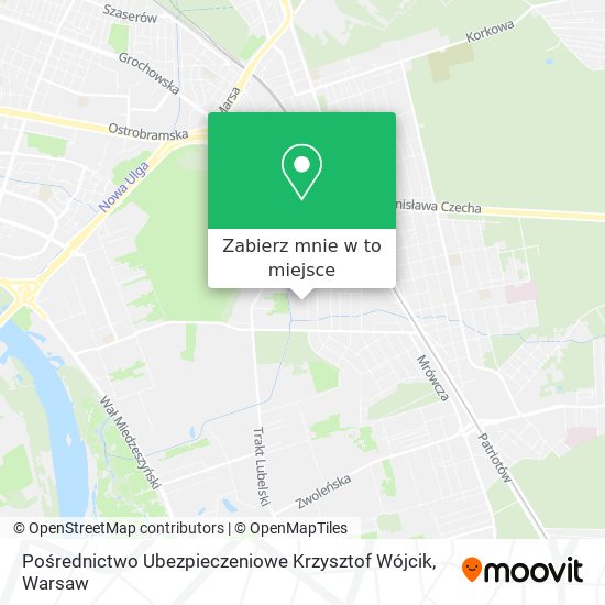 Mapa Pośrednictwo Ubezpieczeniowe Krzysztof Wójcik