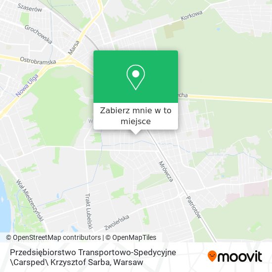 Mapa Przedsiębiorstwo Transportowo-Spedycyjne \Carsped\ Krzysztof Sarba