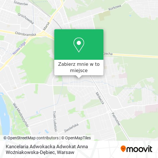 Mapa Kancelaria Adwokacka Adwokat Anna Woźniakowska-Dębiec