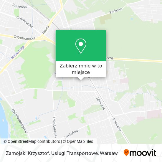 Mapa Zamojski Krzysztof. Usługi Transportowe