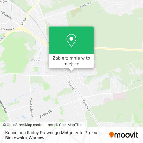 Mapa Kancelaria Radcy Prawnego Małgorzata Proksa-Binkowska