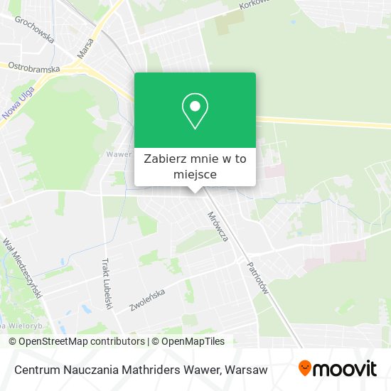 Mapa Centrum Nauczania Mathriders Wawer