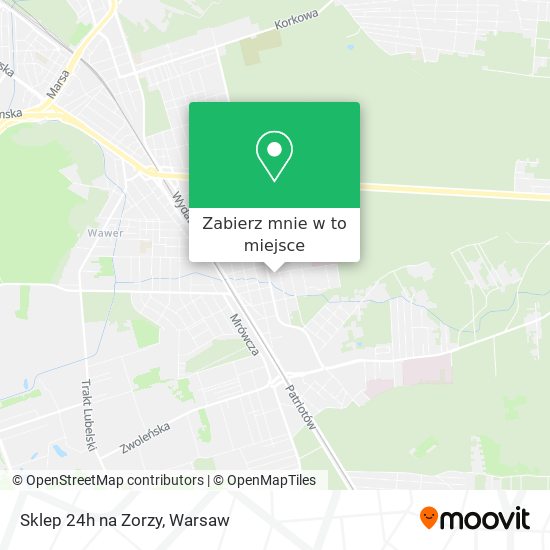 Mapa Sklep 24h na Zorzy