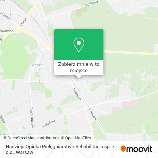 Mapa Nadzieja Opieka Pielęgniarstwo Rehabilitacja sp. z o.o.