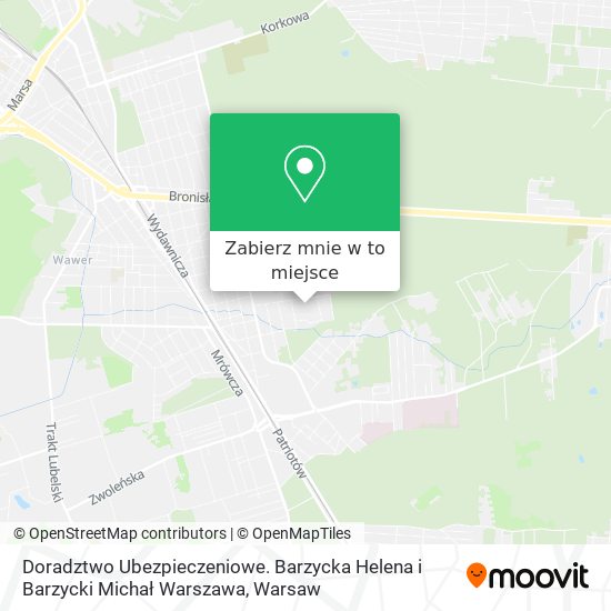 Mapa Doradztwo Ubezpieczeniowe. Barzycka Helena i Barzycki Michał Warszawa