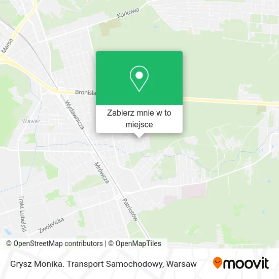 Mapa Grysz Monika. Transport Samochodowy