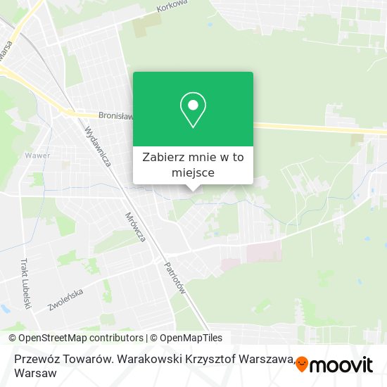 Mapa Przewóz Towarów. Warakowski Krzysztof Warszawa