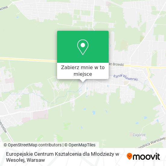 Mapa Europejskie Centrum Kształcenia dla Młodzieży w Wesołej