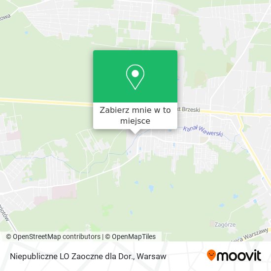 Mapa Niepubliczne LO Zaoczne dla Dor.