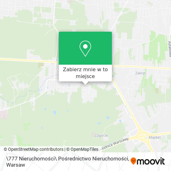 Mapa \777 Nieruchomości\ Pośrednictwo Nieruchomości