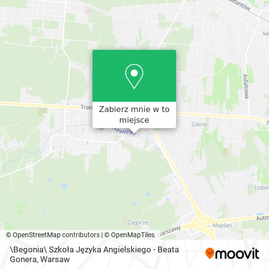 Mapa \Begonia\ Szkoła Języka Angielskiego - Beata Gonera