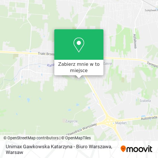 Mapa Unimax Gawkowska Katarzyna - Biuro Warszawa